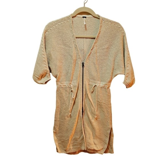 Free People XS Soul Sis. Full zip. Long line. Cardigan. Boho. Minimalist. - Picture 1 of 14